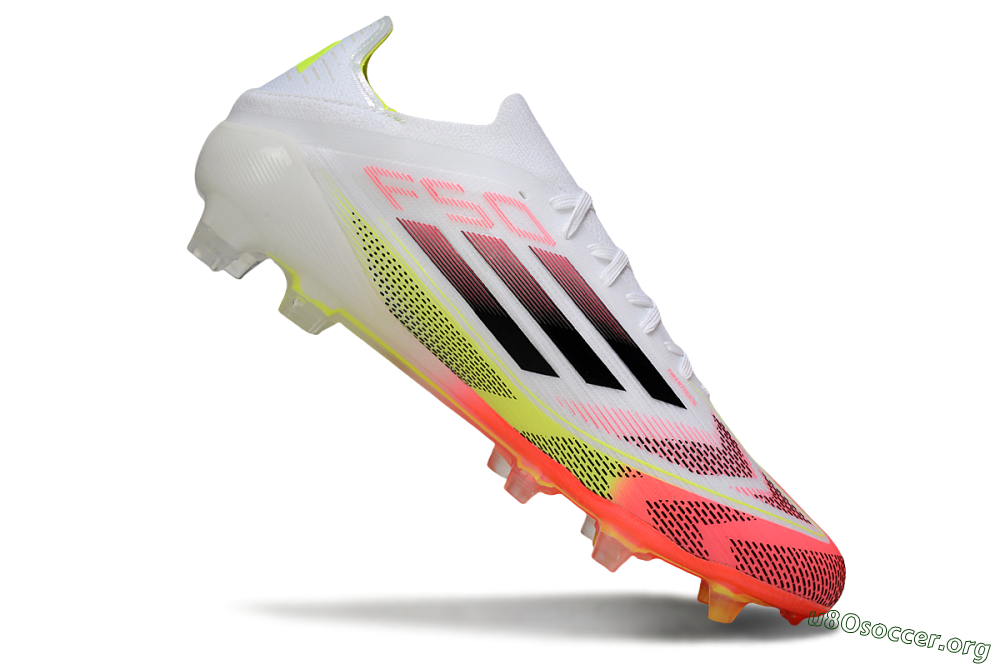 Adidas F50 Elite FG Football Boots - White/Pink/Yellow 4