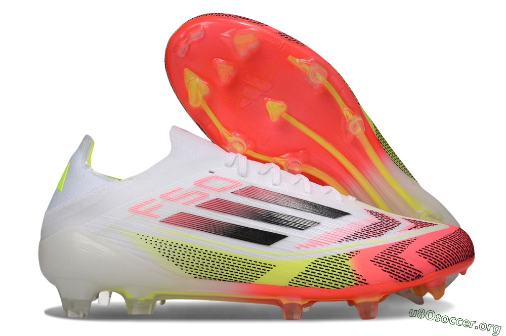 Adidas F50 Elite FG Football Boots - White/Pink/Yellow 2