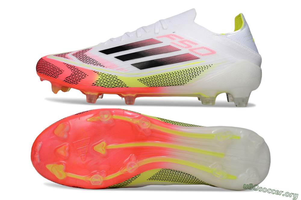 Adidas F50 Elite FG Football Boots - White/Pink/Yellow 1