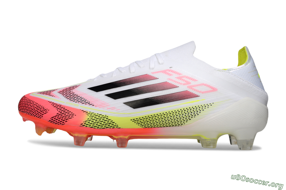 Adidas F50 Elite FG Football Boots - White/Pink/Yellow 3