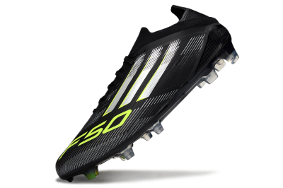 Adidas F50 Elite FG Football Boots - Black/Silver/Yellow