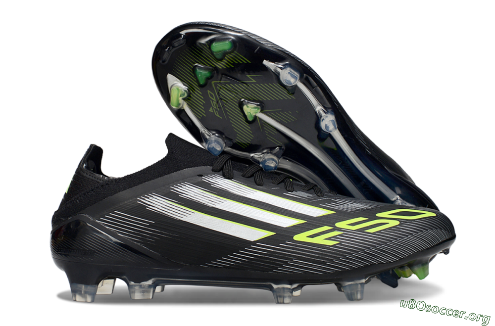 Adidas F50 Elite FG Football Boots - Black/Silver/Yellow 2