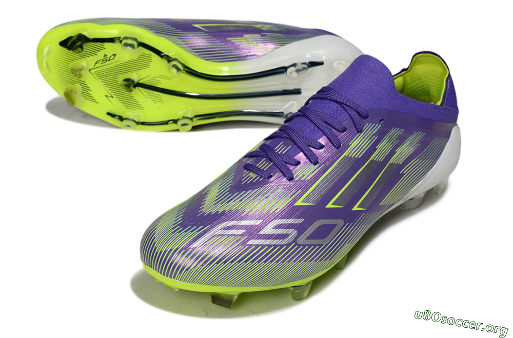 Adidas F50 Elite FG Football Boots - Purple/Silver/Yellow 0