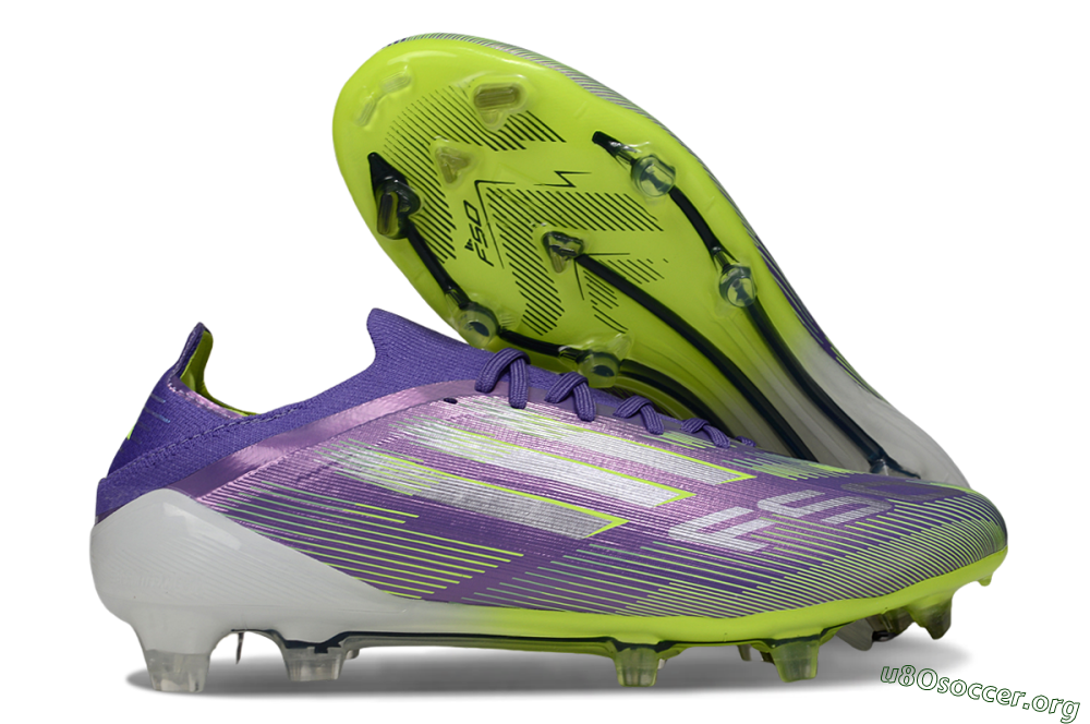 Adidas F50 Elite FG Football Boots - Purple/Silver/Yellow 2