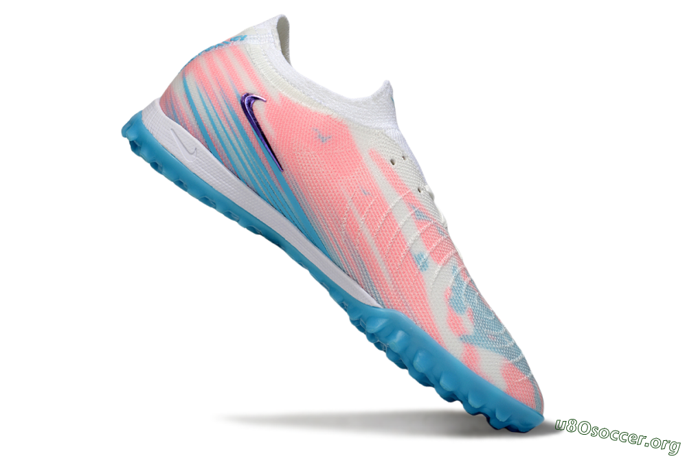 Nike Phantom GX 2 Elite TF Football Shoes - White/Pink/Blue 4