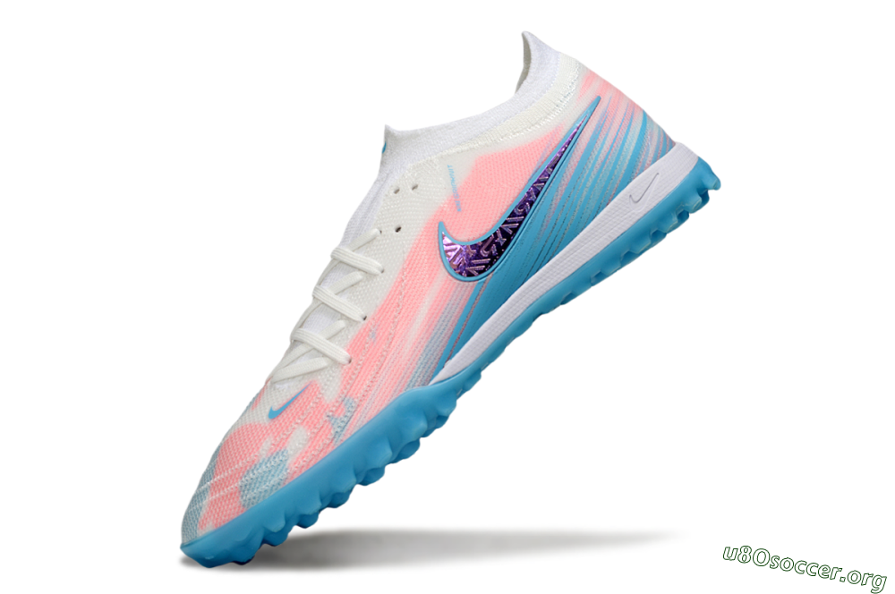 Nike Phantom GX 2 Elite TF Football Shoes - White/Pink/Blue 5