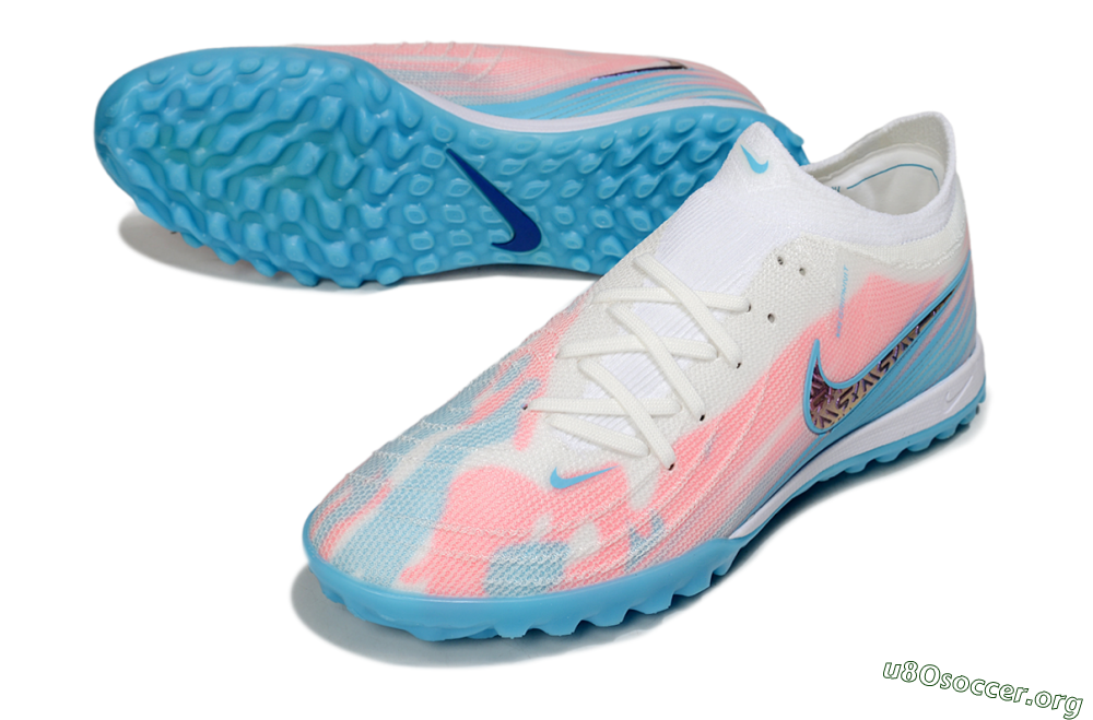 Nike Phantom GX 2 Elite TF Football Shoes - White/Pink/Blue 0