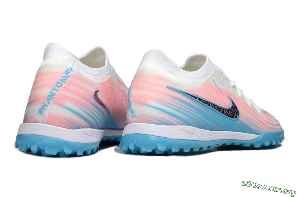 Nike Phantom GX 2 Elite TF Football Shoes - White/Pink/Blue 6