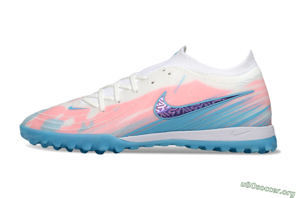 Nike Phantom GX 2 Elite TF Football Shoes - White/Pink/Blue 3