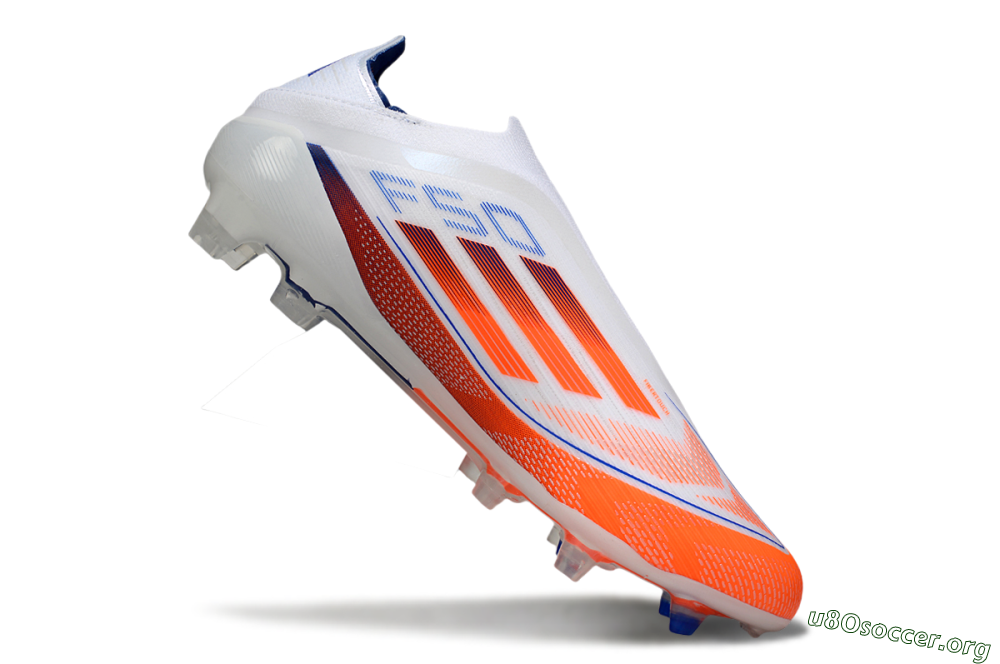 Adidas F50 Elite Laceless FG Football Boots - White/Red/Blue 4