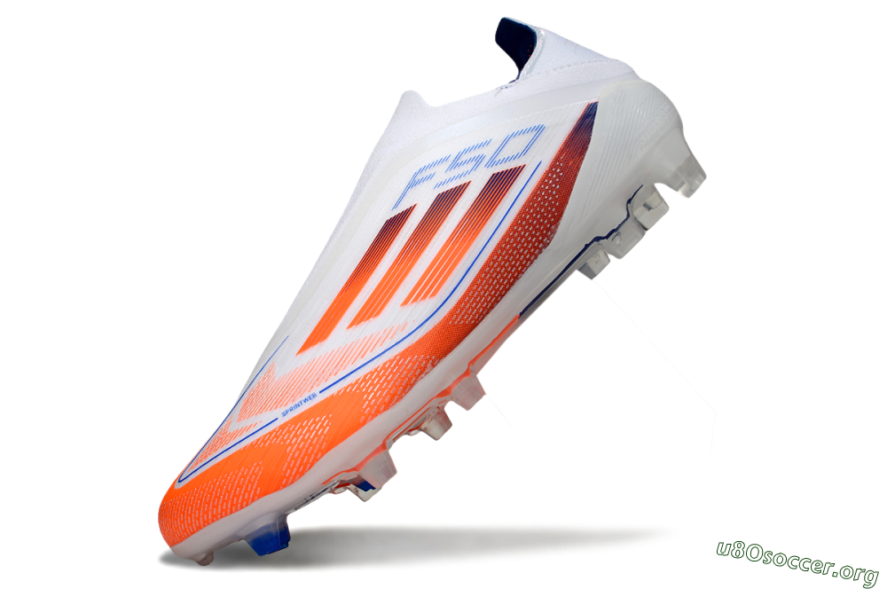 Adidas F50 Elite Laceless FG Football Boots - White/Red/Blue 5
