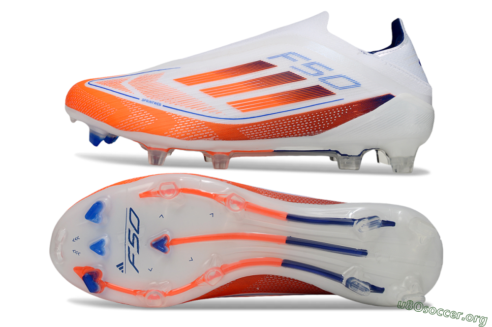 Adidas F50 Elite Laceless FG Football Boots - White/Red/Blue 1
