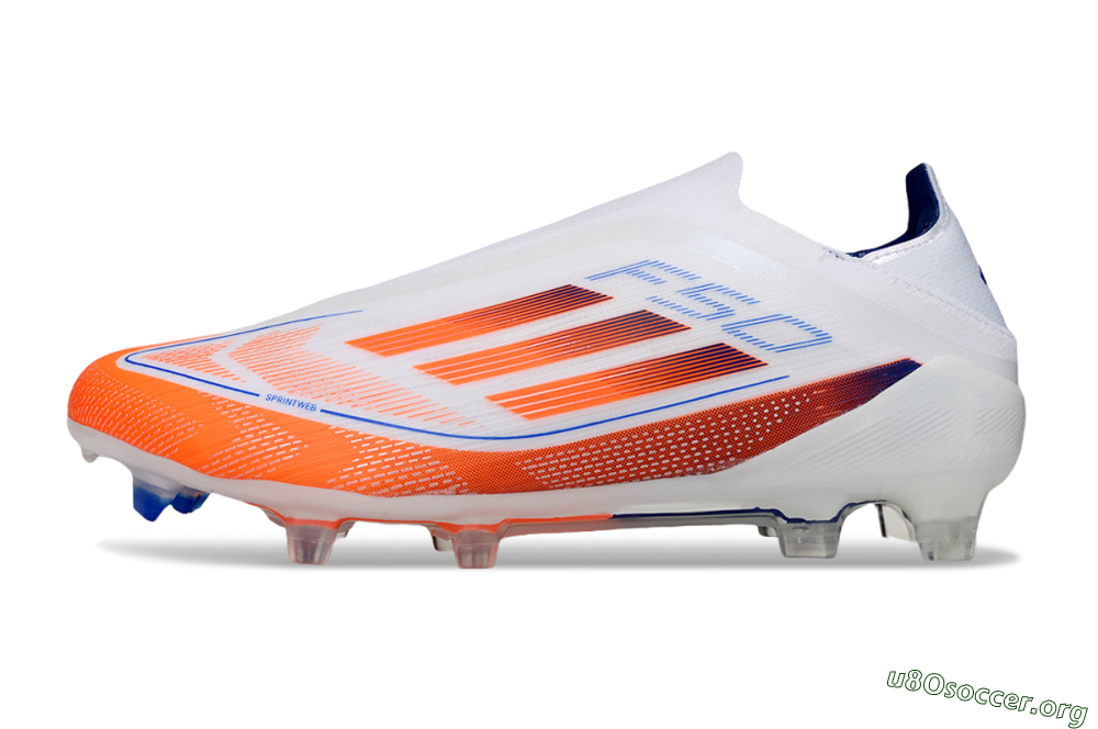 Adidas F50 Elite Laceless FG Football Boots - White/Red/Blue 3