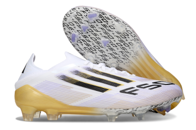 Adidas F50 Elite FG Football Boots - White/Purple/Gold