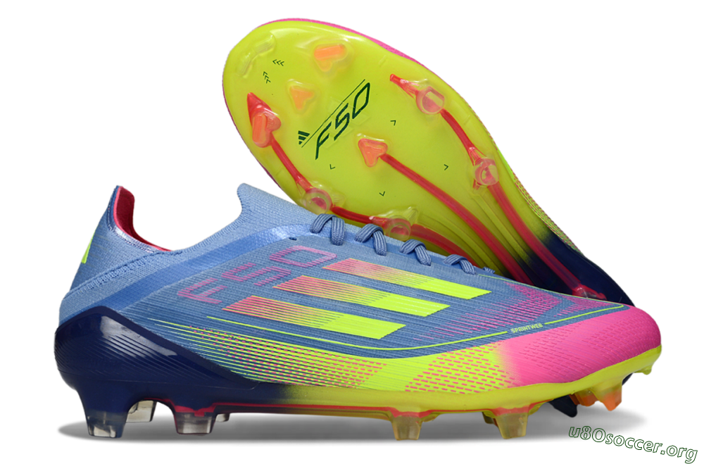 Adidas F50 Elite FG Football Boots - Blue/Yellow/Pink 2