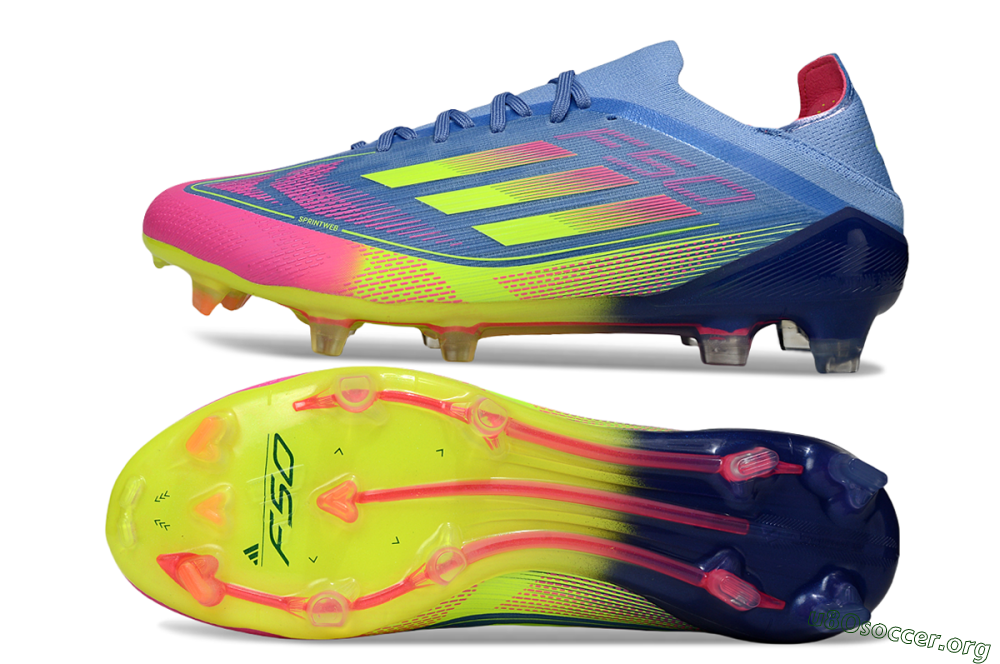 Adidas F50 Elite FG Football Boots - Blue/Yellow/Pink 1