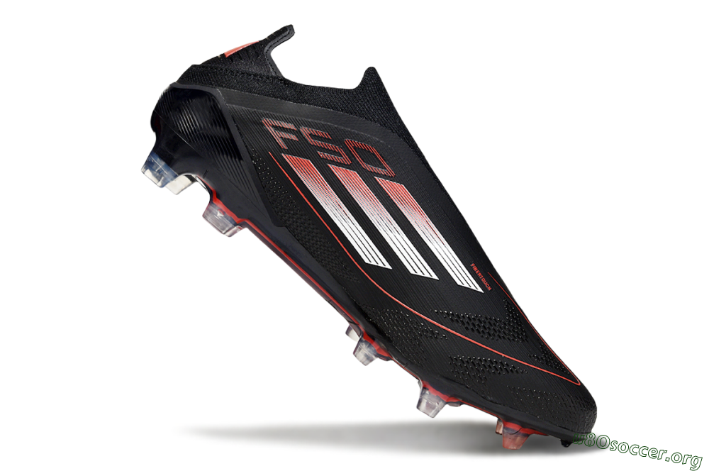 Adidas F50 Elite Laceless FG Football Boots - Black/Silver/Red 4