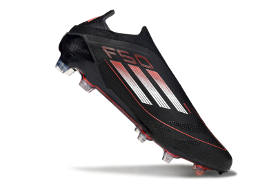 Adidas F50 Elite Laceless FG Football Boots - Black/Silver/Red