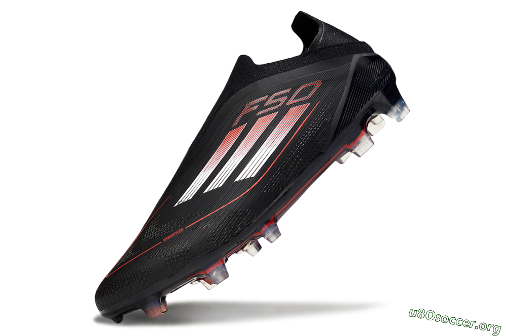 Adidas F50 Elite Laceless FG Football Boots - Black/Silver/Red 5