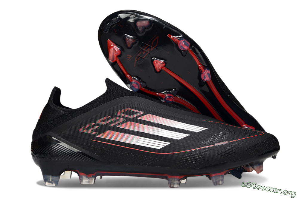Adidas F50 Elite Laceless FG Football Boots - Black/Silver/Red 2