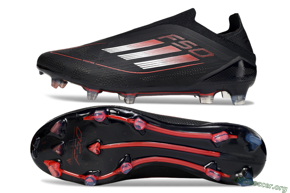 Adidas F50 Elite Laceless FG Football Boots - Black/Silver/Red 1