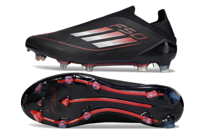 Adidas F50 Elite Laceless FG Football Boots - Black/Silver/Red