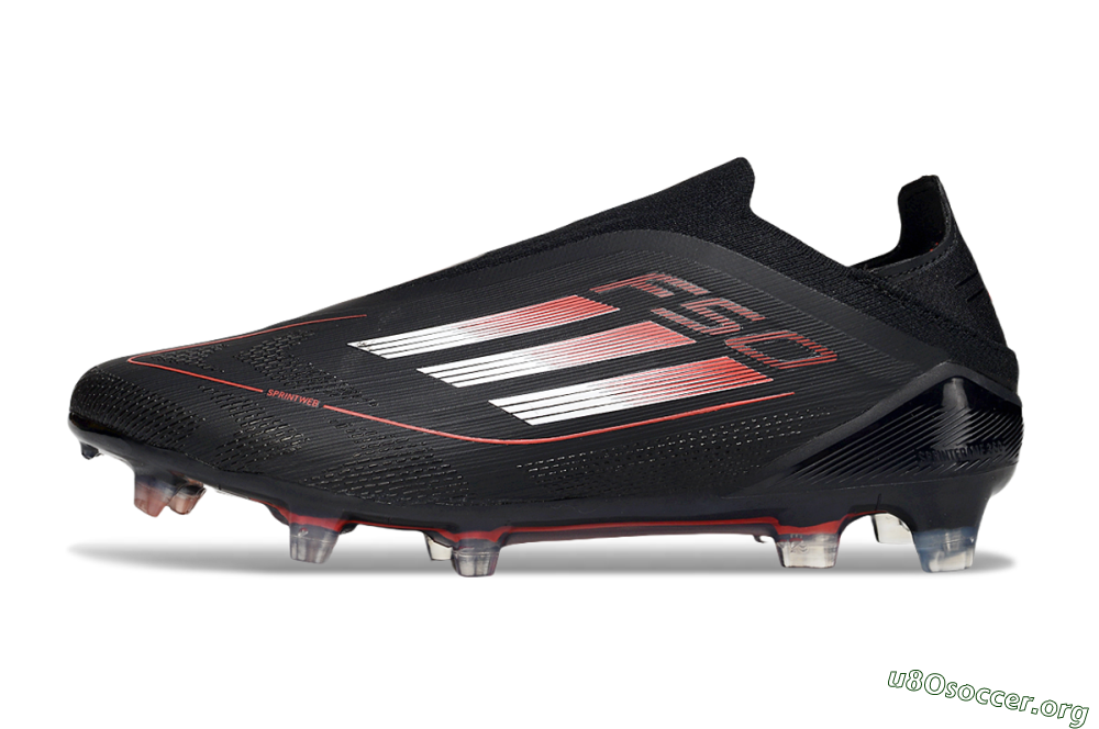 Adidas F50 Elite Laceless FG Football Boots - Black/Silver/Red 3