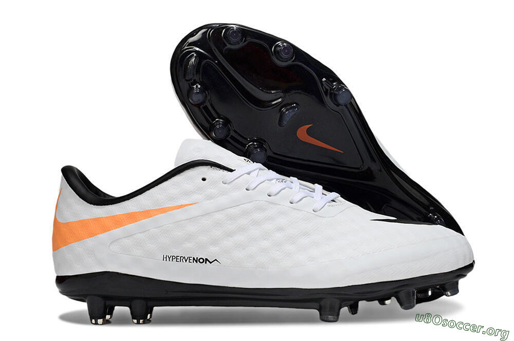 Nike Hypervenom Phantom FG Football Boots - White/Black/Orange 2