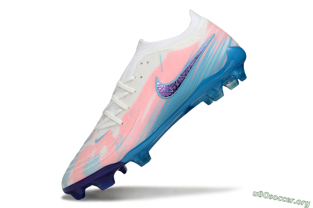 Nike Phantom GX 2 Elite FG Football Boots - White/Pink/Blue 5