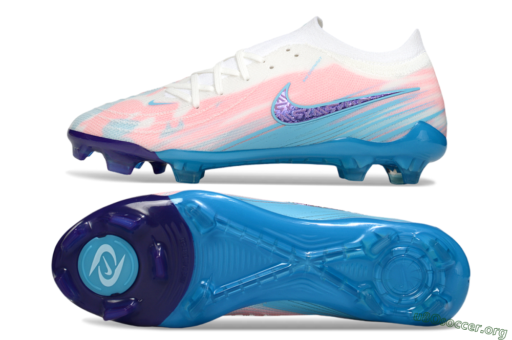 Nike Phantom GX 2 Elite FG Football Boots - White/Pink/Blue 1