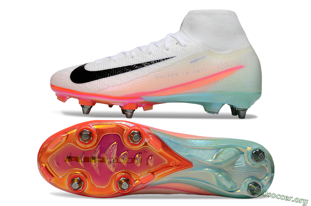 Nike Air Zoom Mercurial Superfly 10 Elite SG Football Boots - White/Black/Pink 1