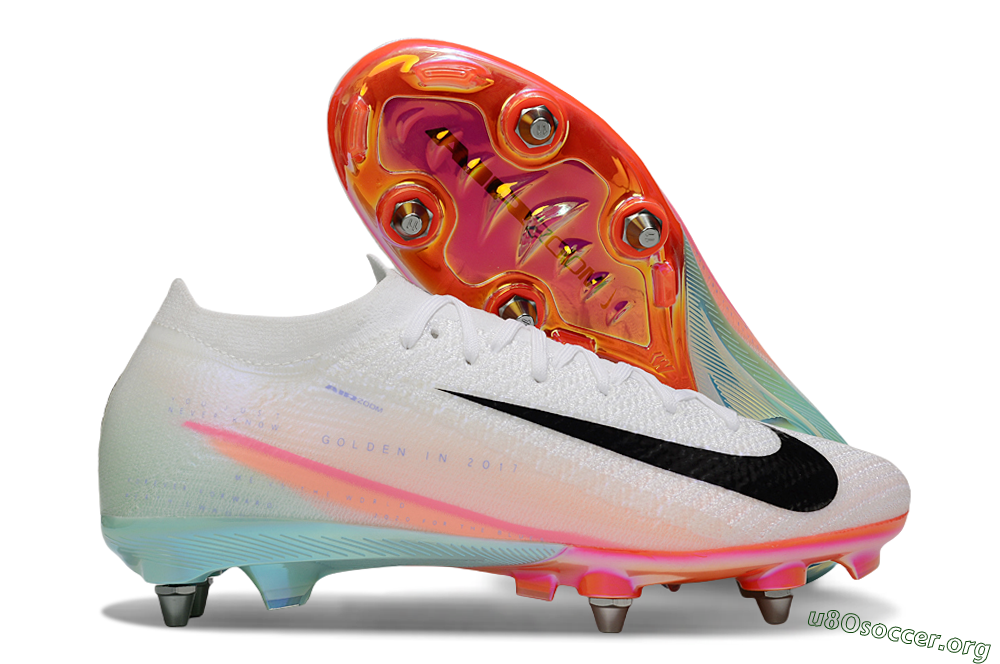 Nike Air Zoom Mercurial Vapor 16 Elite SG Football Boots - White/Black/Pink 2