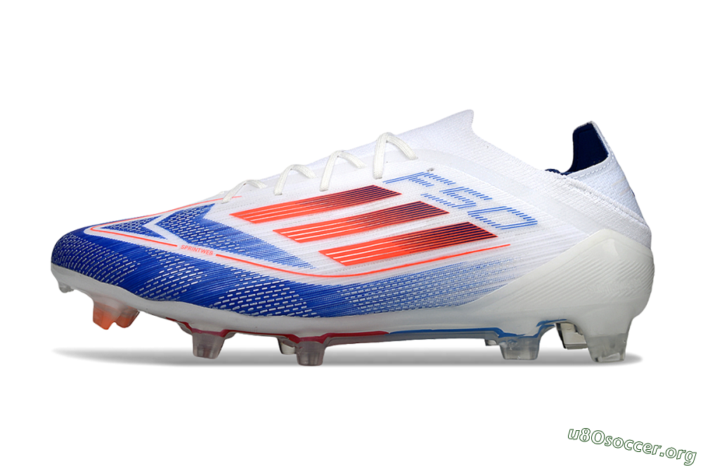 Adidas F50 Elite FG Football Boots - White/Blue/Red 3