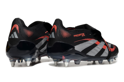 Adidas Predator 25 Elite Foldover Tongue SG Football Boots - Black/Red/Silver