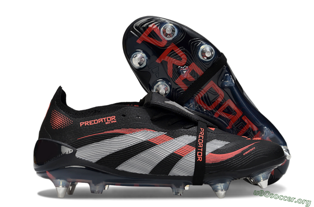 Adidas Predator 25 Elite Foldover Tongue SG Football Boots - Black/Red/Silver 2