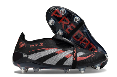 Adidas Predator 25 Elite Foldover Tongue SG Football Boots - Black/Red/Silver