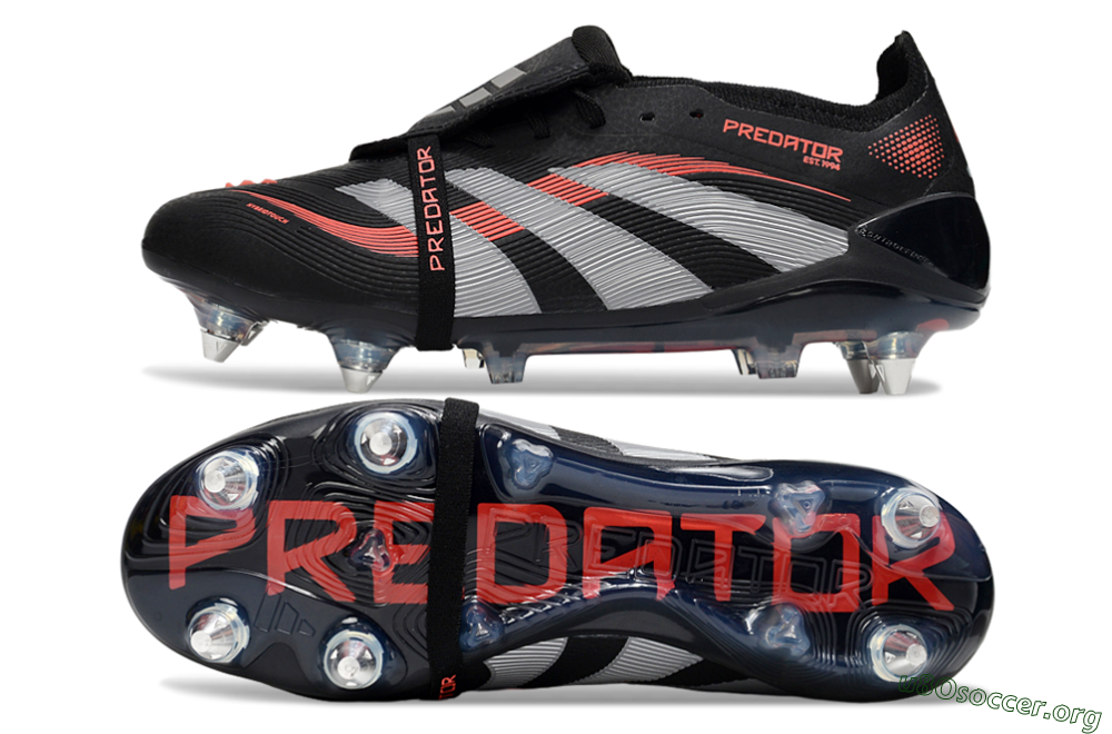 Adidas Predator 25 Elite Foldover Tongue SG Football Boots - Black/Red/Silver 1