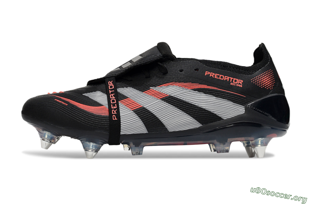 Adidas Predator 25 Elite Foldover Tongue SG Football Boots - Black/Red/Silver 3