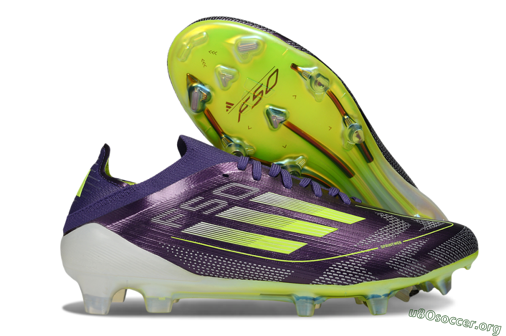 Adidas F50 Elite FG Football Boots - Purple/Yellow 2