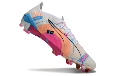 Puma Ultra 5 Ultimate FG Football Boots - White/Pink/Blue