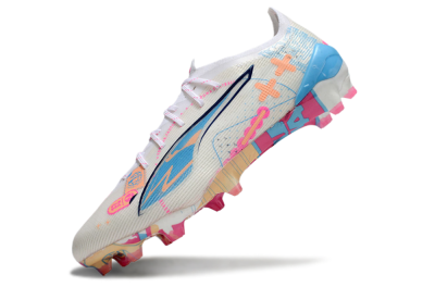 Puma Ultra 5 Ultimate FG Football Boots - White/Pink/Blue