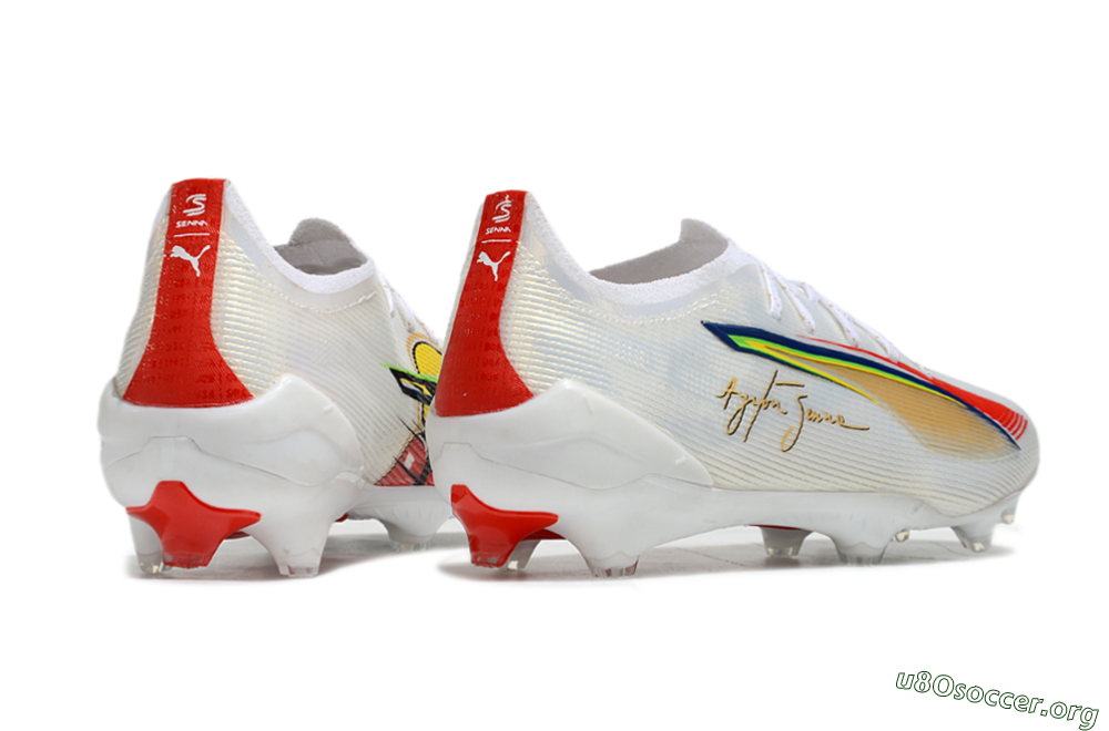 Puma Ultra 5 Ultimate FG Football Boots - White/Red/Yellow 5