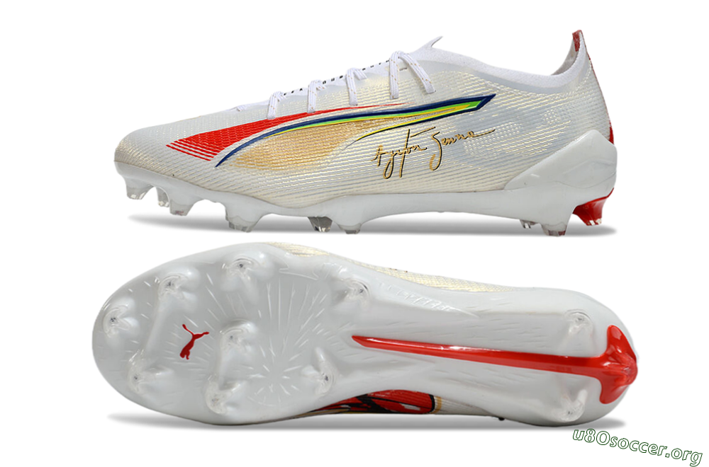 Puma Ultra 5 Ultimate FG Football Boots - White/Red/Yellow 1
