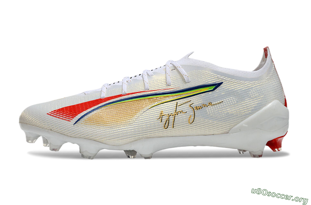 Puma Ultra 5 Ultimate FG Football Boots - White/Red/Yellow 2