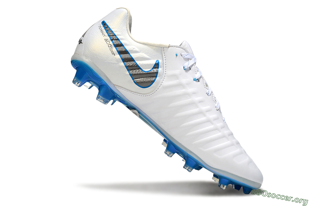 Nike Tiempo Legend 10 Elite FG Football Boots - White/Silver/Blue 4