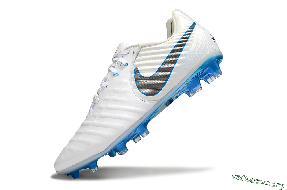 Nike Tiempo Legend 10 Elite FG Football Boots - White/Silver/Blue 5