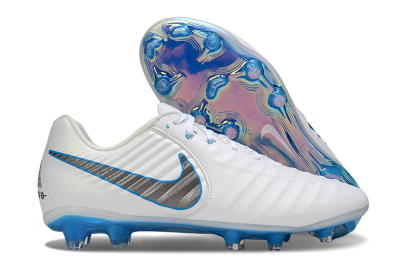 Nike Tiempo Legend 10 Elite FG Football Boots - White/Silver/Blue