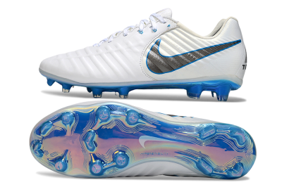 Nike Tiempo Legend 10 Elite FG Football Boots - White/Silver/Blue