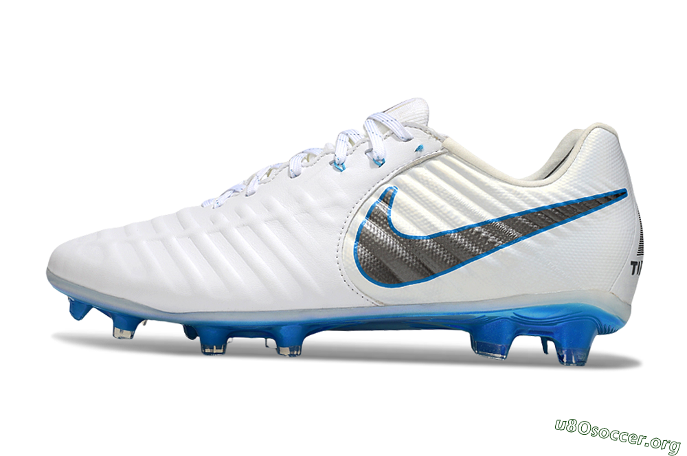 Nike Tiempo Legend 10 Elite FG Football Boots - White/Silver/Blue 3