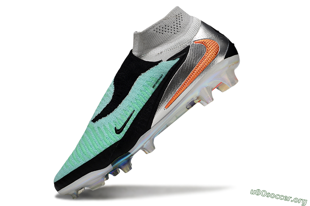 Nike Phantom 6 High Elite FG Football Boots - Jade/Black/Orange 5